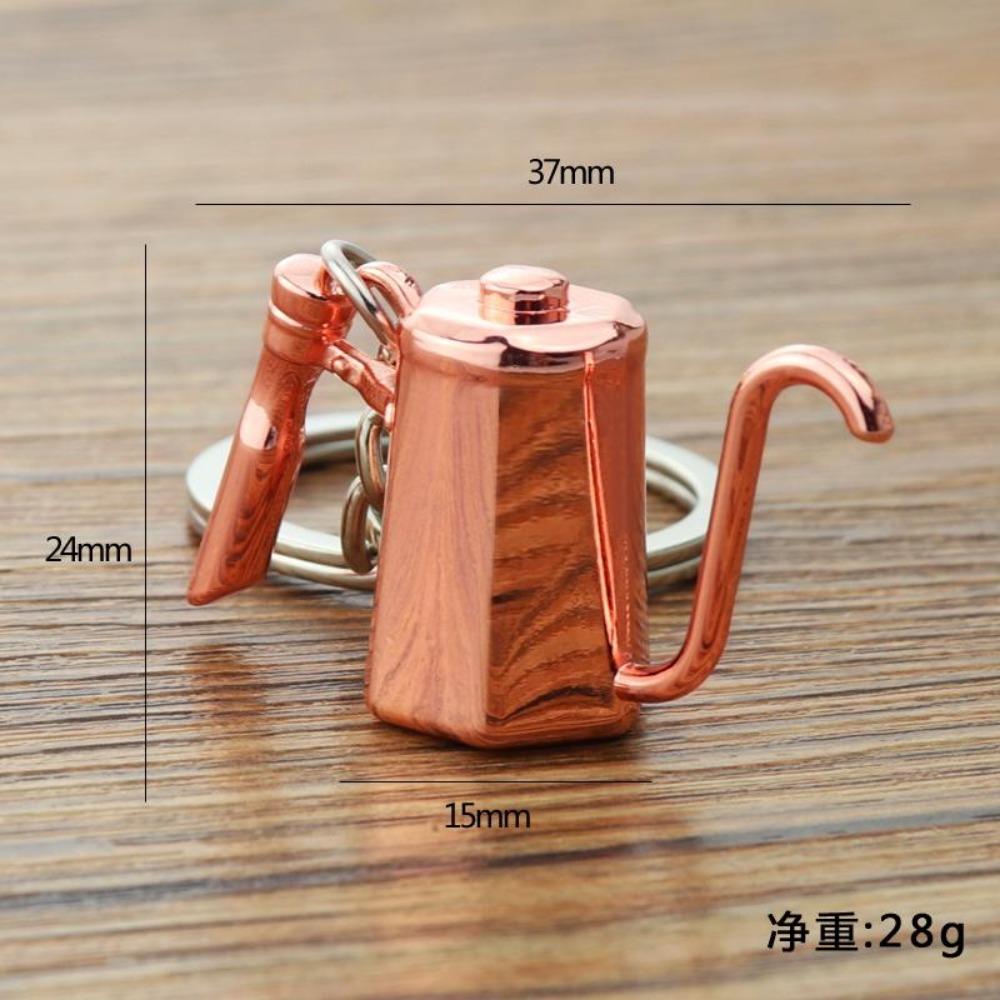 3D Mini Legierung Metall Kaffeeausrüstung Schlüsselanhänger Moka Kanne Kaffeetasse Eimer Schlüsselanhänger Café Geschenk für Kaffeeliebhaber Schlüsselanhänger Anhänger