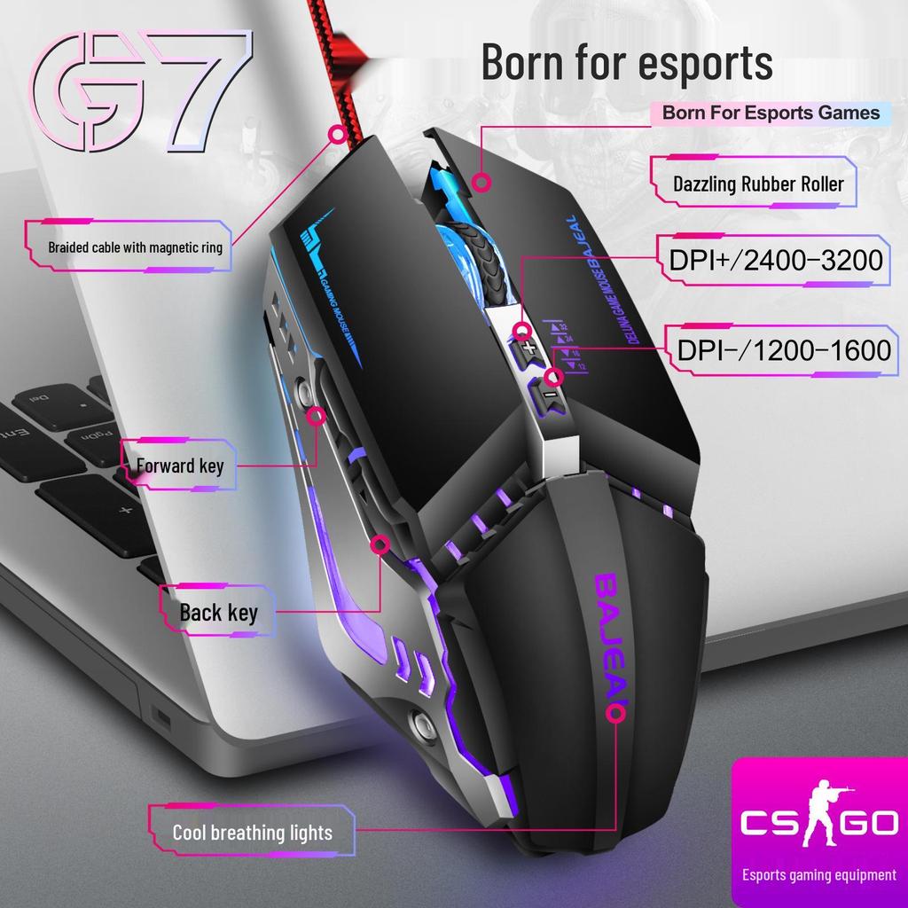 Luminous Wired USB Mechanical Gaming Mouse for PC & Laptop