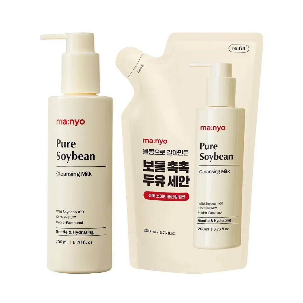 ma:nyo Pure Soybean Cleansing Milk Refill Set (200 ml + Refill 200 ml)