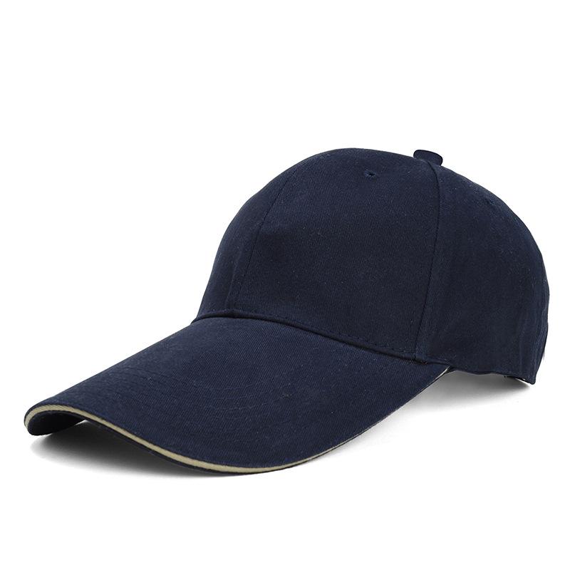 

2018 European & American Style Solid Color Duckbill Baseball Cap for Men & Women - Autumn/Winter Extended Brim темно-синий