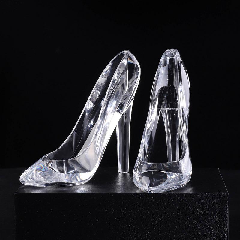 1pc Cinderellas Crystal Shoes Kids Birthday Gift Home Decor High-Heeled Shoes Figurines Wedding Decoration Valentine's Day Gift