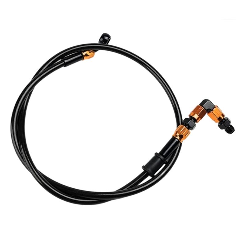 90° M10 Brake Line Oil Tube Pipe Hydraulic Brake Oil Hose for ATV Dirt Pit Bike 100cm Easy Install Motorbike Accessories