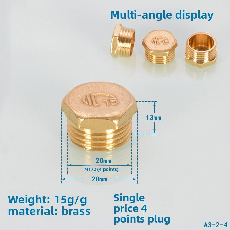 

1/2 3/4 1 дюйм Внутренняя/наружная резьба Заглушка для трубы Медная заглушка для конца водопроводной трубы Сантехнический фитинг Other