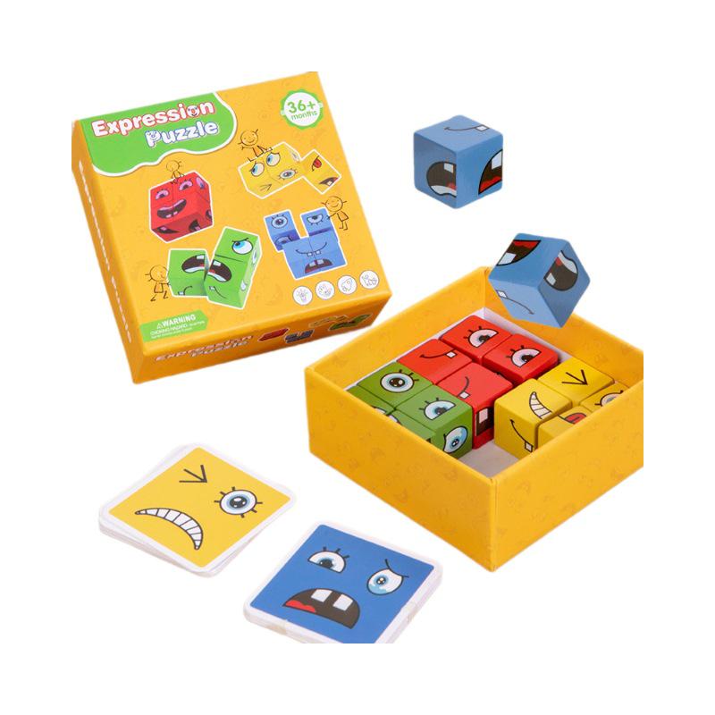 Face-Changing Smiley Rubik's Cube: Fun Educational Puzzle Toy for Kids to Enhance Logical Thinking