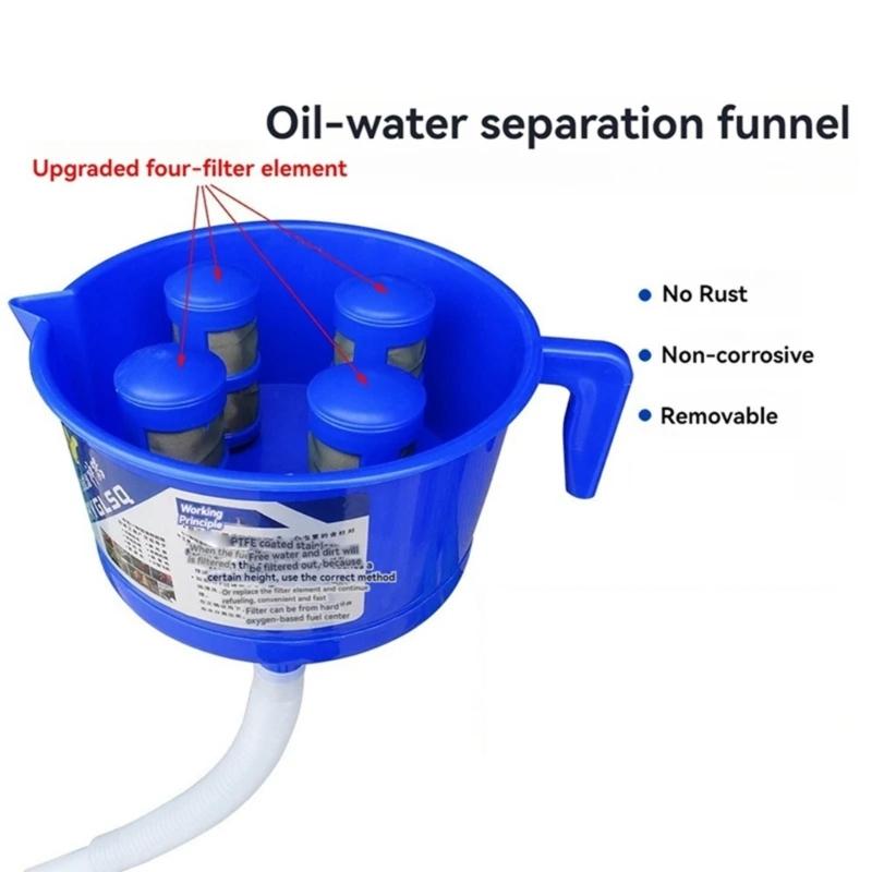 Imbuto per Carburante per Automobile, Filtro Gas Portatile per Auto, Separatore Olio Acqua per Rifornimento con Rete Filtrante