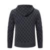Winter Men's Cardigan Sweater with Thick Velvet and Loose Casual Hooded Knitted Jacket for Outerwear