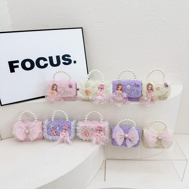 Chain Fashionable Pvc Bag For Children With Adorable Bowknot And Breathable Lining