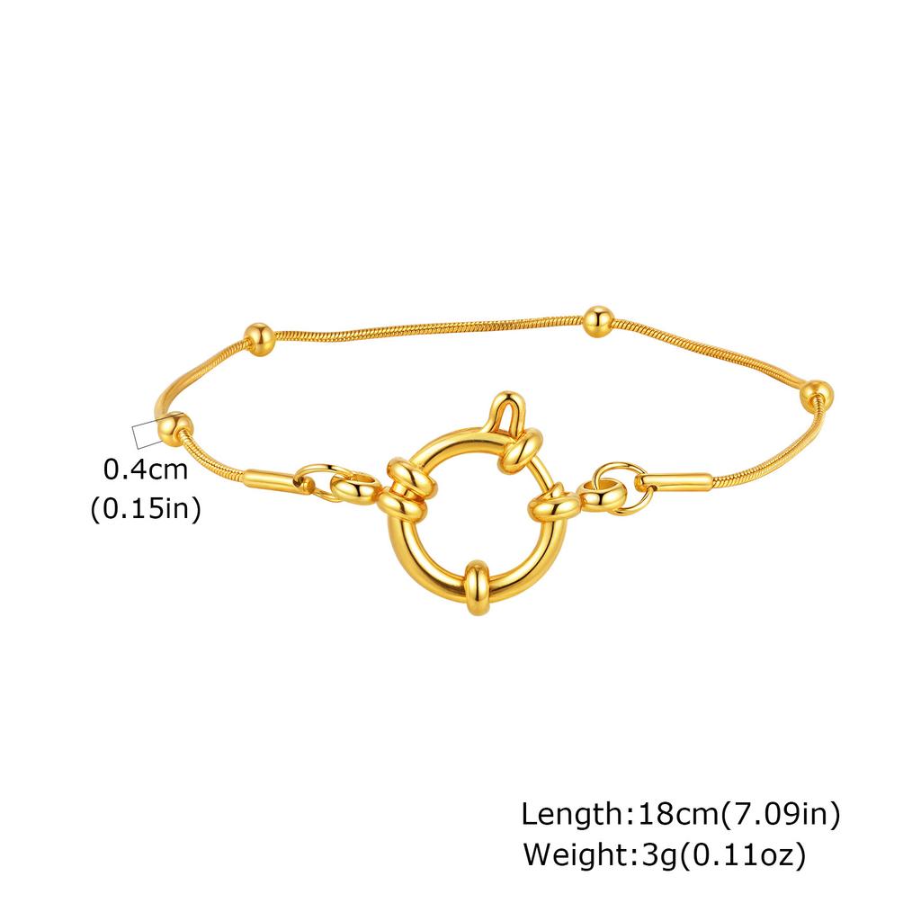 Fashion Stainless Steel Bubble Buckle Gold Bracelet Twist Chain Bead Separator Chain Round Snake Chain Nc Chain Women'S Jewelry 2465