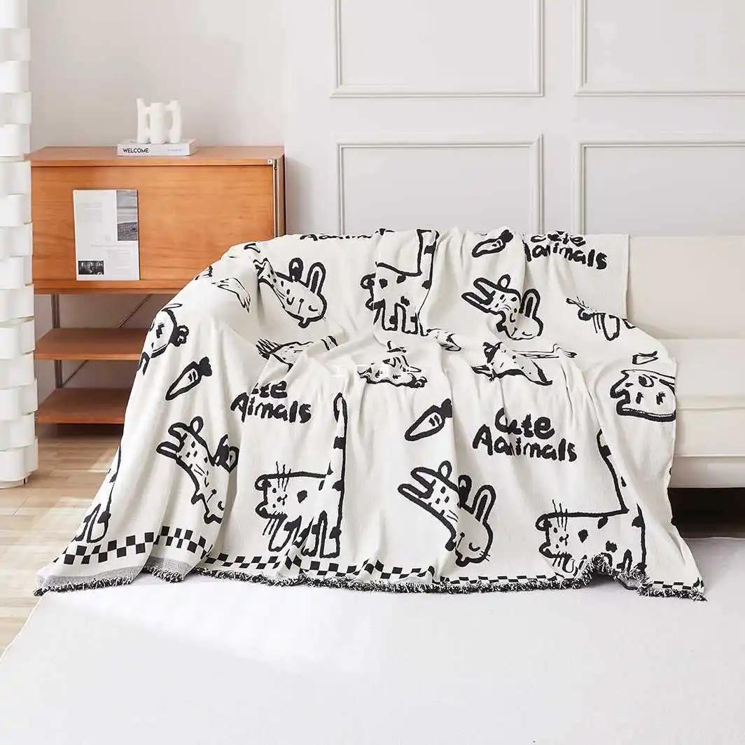 Чехлы для диванов с рисунком кошек в стиле граффити для гостиной — фото 3