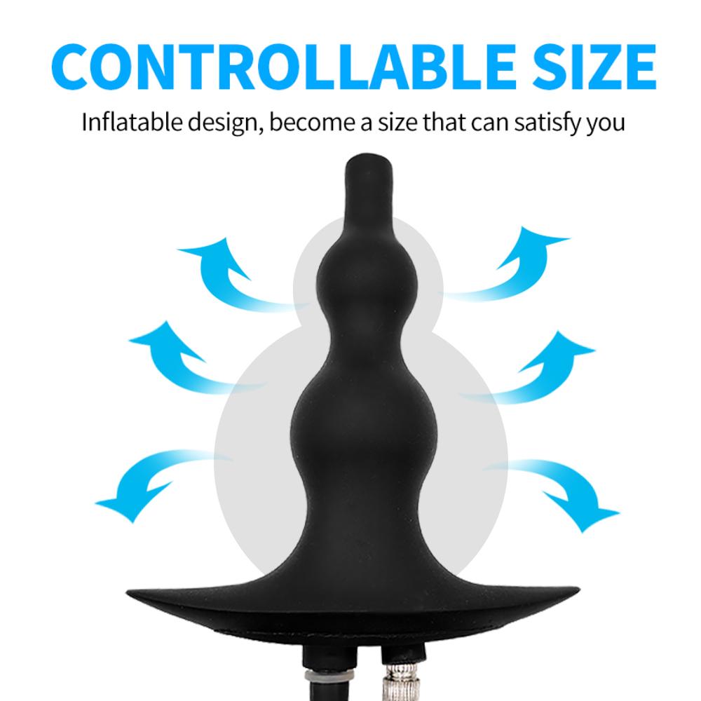 Water Spray Inflatable Anal Plug Anal Enema Cleaner Anal Expander Rear Court Pull Bead Anal Plug Adult SM Alternative Sex