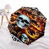 1pc skull fire Automatic Open, Windproof, Compact Travel Umbrella, Gift for Birthday, Christmas, Business 93059