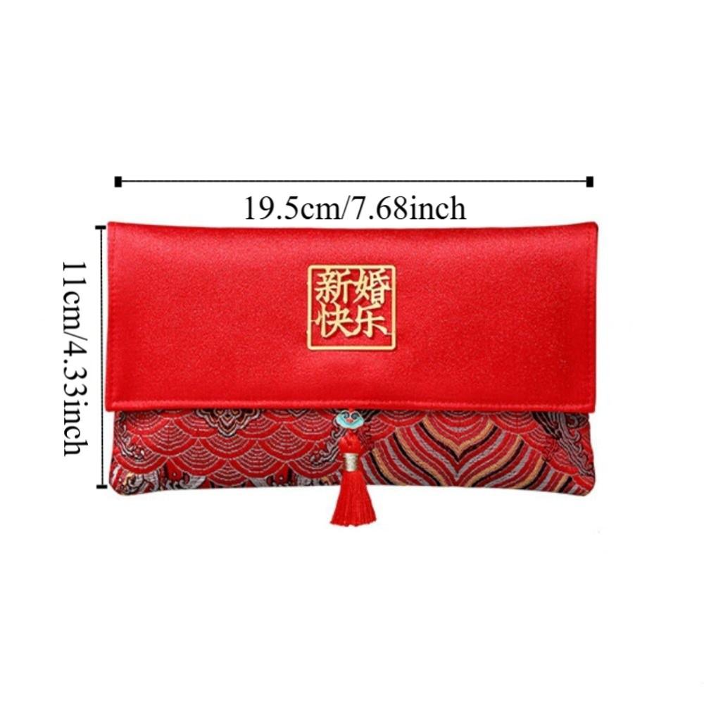 Embroidery Pattern Wedding Red Envelope Tassel Money Red Pocket Wedding Hongbao  Spring Festival