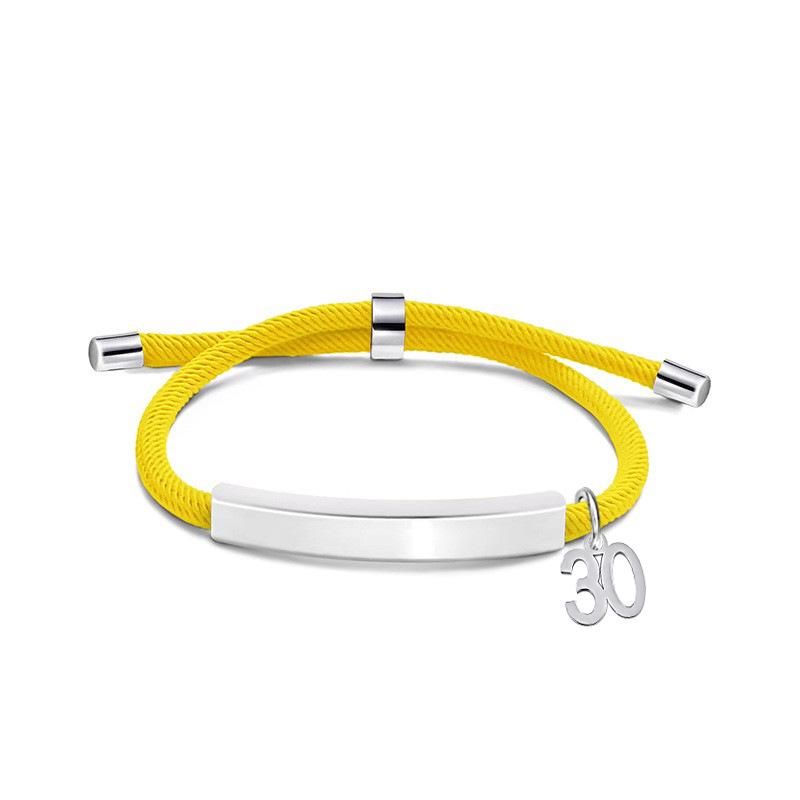 Multi-color Engravable Stainless Steel Bracelet with Number 16 Charm