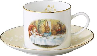 Yamaka Shoten Macmillan Alice (Alice In Wonderland) Teacup & Saucer, Approx. 230ml, Classic Tableware, Ivory, Made In Japan, Alc11-28