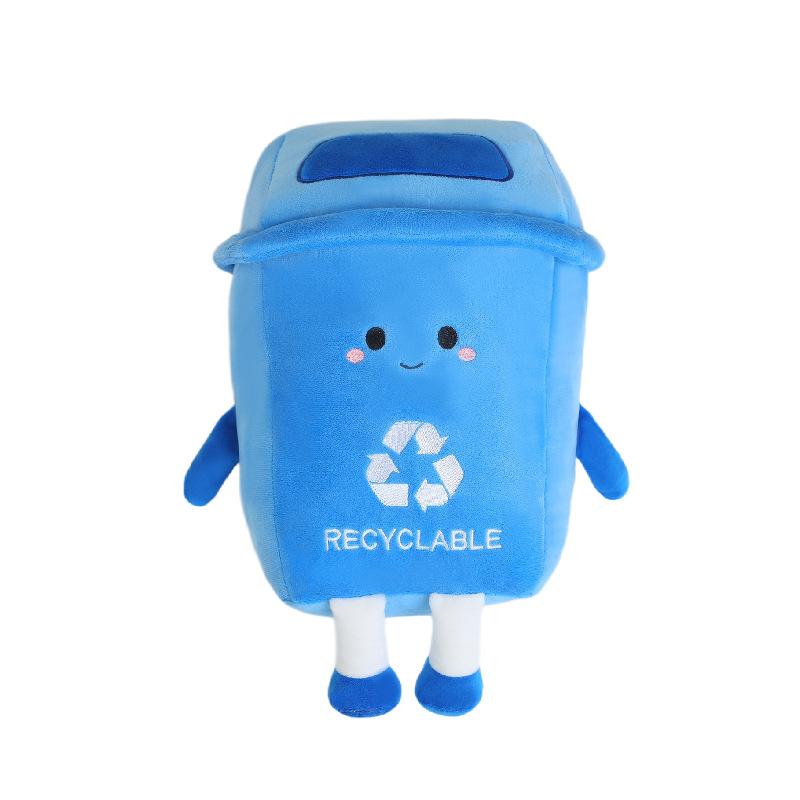 

30cm Simulation New Recyclable Garbage Bin Pillow Filled Plush Toy Cartoon Anime Cute Children s Birthday Gift Fun Doll
