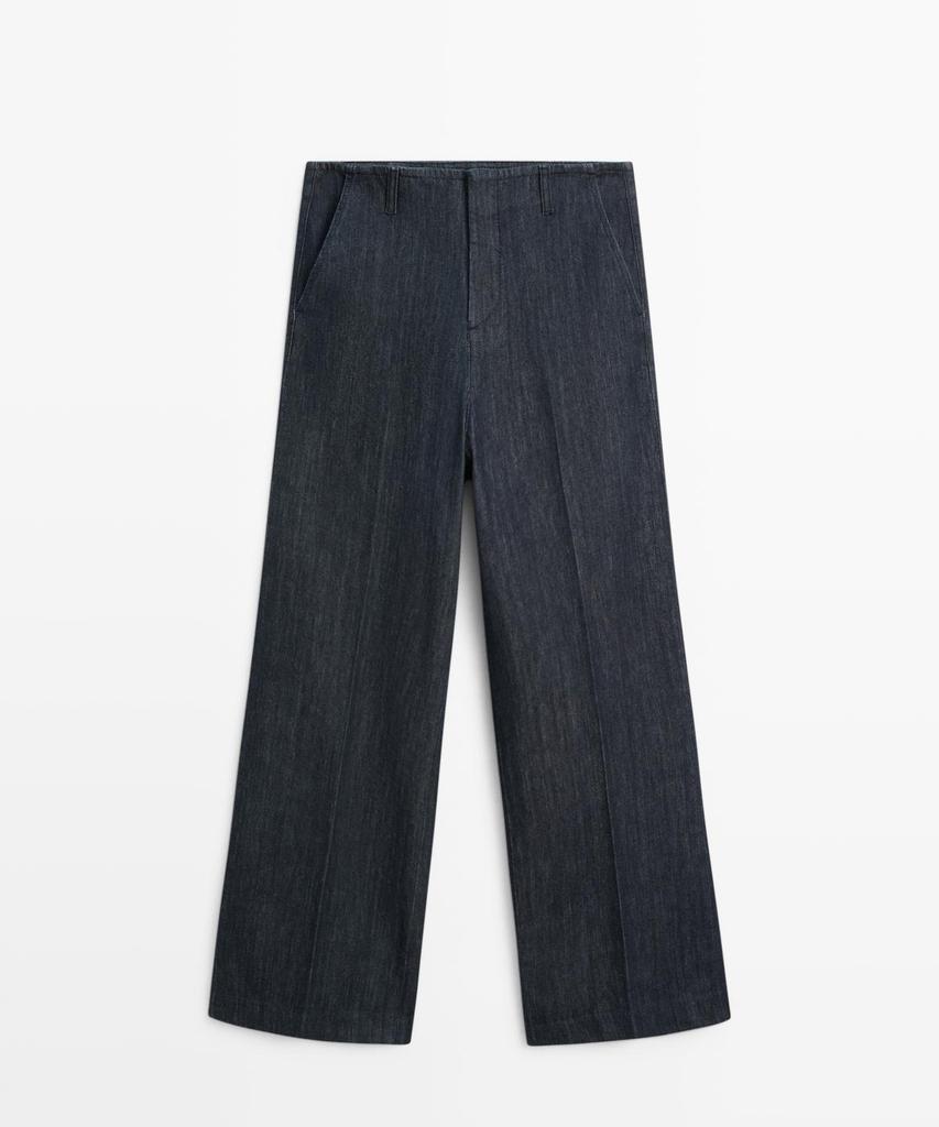 Masimodutti Mid-Rise Wide-Leg Jeans