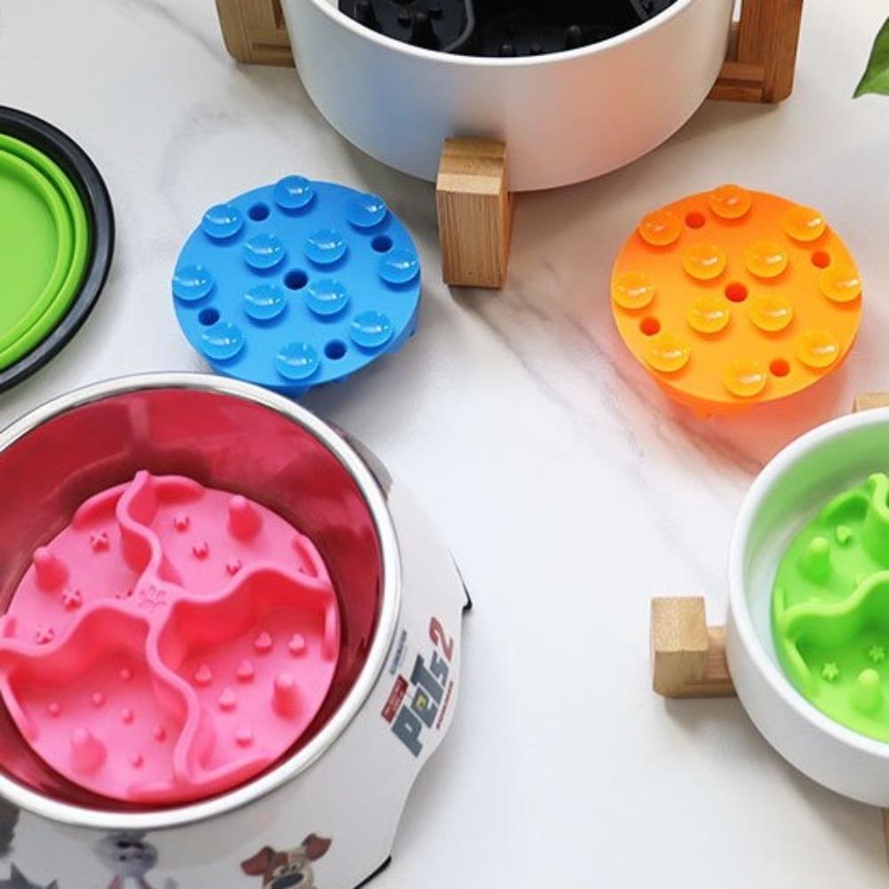 Silikon Slow Feeder Einsatz Saugknöpfe Langsam Fressen Futterspender Neue Hundenäpfe Einsatz für Hunde Welpe