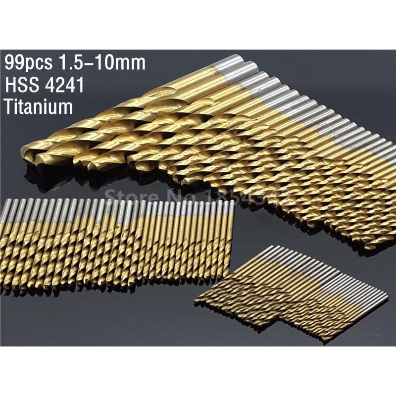 50/60Pcs Set 1- 3/3.5mm Titanium Coated High Speed Steel Drill Bit Manual Twist Drill Bits Round Shank Drill Repair Tools