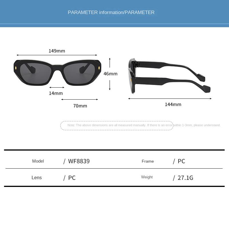 2PACK PC Frame Rectangle Sunglasses Women Men Polygon Vintage Brand Square Sun Glasses for Male Shades Female Eyewear Anti-Glare