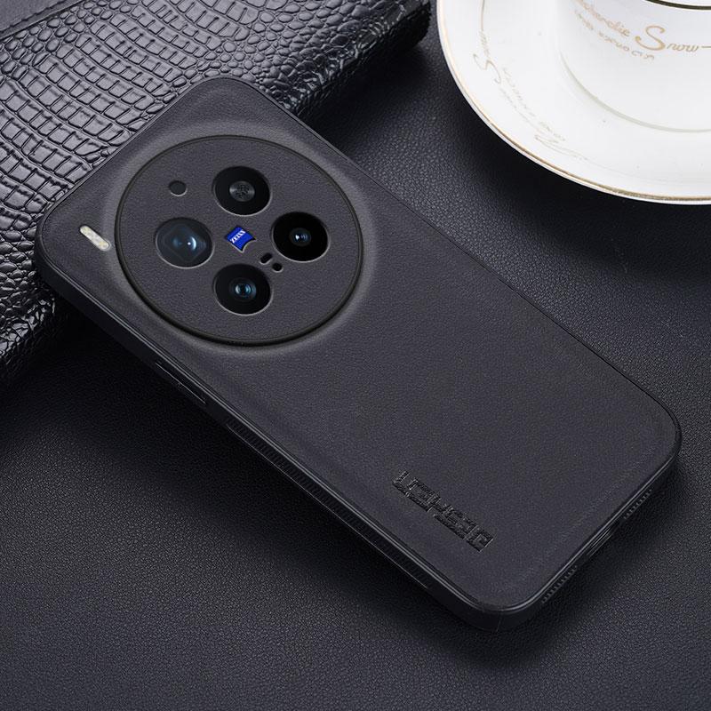 

Чехлы для VIVO X300 Pro Чехол из углеволокна и ПУ кожи Противоударный чехол для VIVO X300 X300Pro Противоударный чехол с мягкой рамкой Бампер vivo X300 чёрный