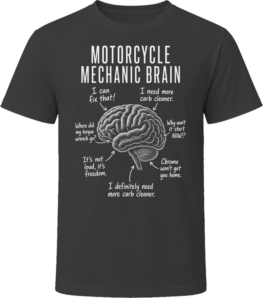 Motorcycle Mechanic Brain Funny Biker Wrench T Shirt