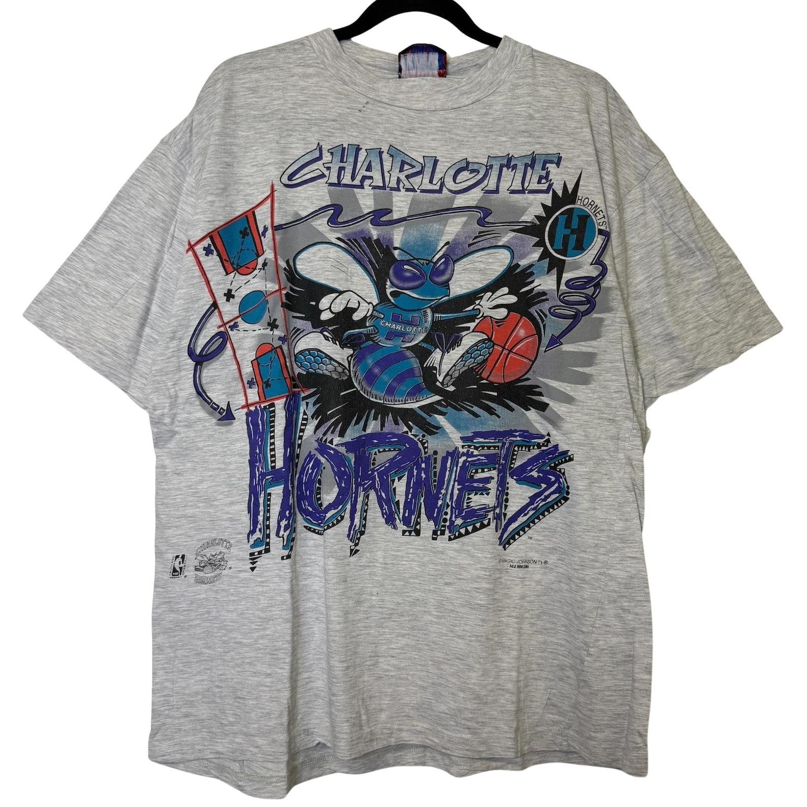 90s Magic Johnson Charlotte Hornets NBA T shirt Sz XL (B2899) S
