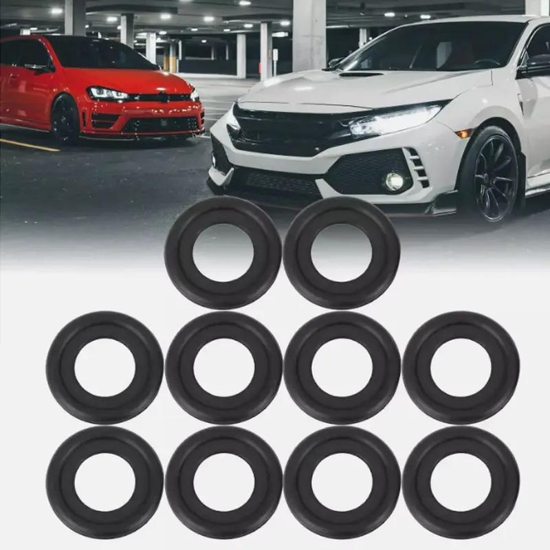 10pcs Black Car Oil Drain Plug Gaskets Auto Screw Sealing Gasket Car Engine Clips Pad Car Accessories for 12616850 3536966