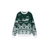 Sweater Christmas Style Loose Round Neck Green Sweater Men's Geometric Pattern Pullover Top