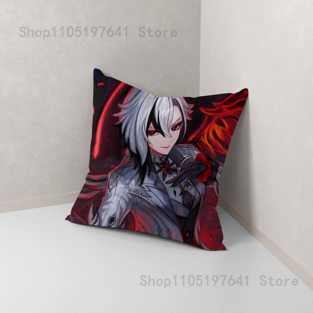 Game Anime A-Arlecchino Pillow Case For Sofa Decor Car Office Room Printing Cushion Cover Decorations and Protector