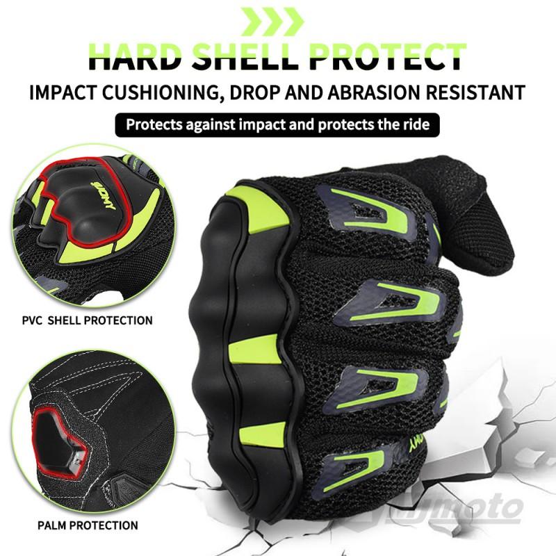 Full Finger Motorcycle Gloves Men Women Anti-Slip Abrasion Resistant Breathable Touchscreen Compatible Riding