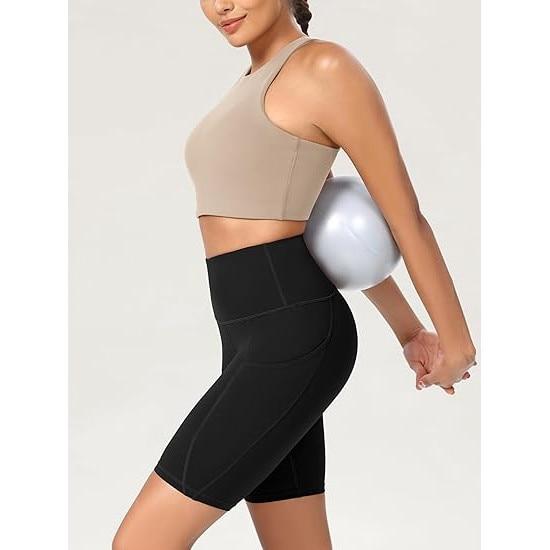  2 Pack Women Fitness Shorts, Push-Up Perfect, Butt Lifting, Yoga Pants, Running Shorts, Elastic, Black, M