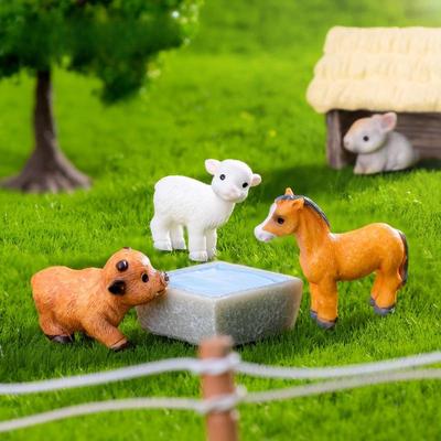 Mikro-Landschaft Rinder Schafe Hunde Schweine Kleintiere Ländliche Bauernhof Landschaftsgestaltung Dekorationen Zubehör Mini Ornamente