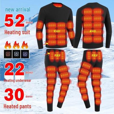 Veste Chauffante Chaude Intelligente Électrique en Coton & Ensemble Sous-vêtements d'Hiver - Température Constante, Pantalon Chauffant Anti-Froid