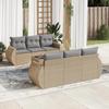 VidaXL Garden Lounge Set with Cushions 7 Pcs Beige Braided Resin 3221108