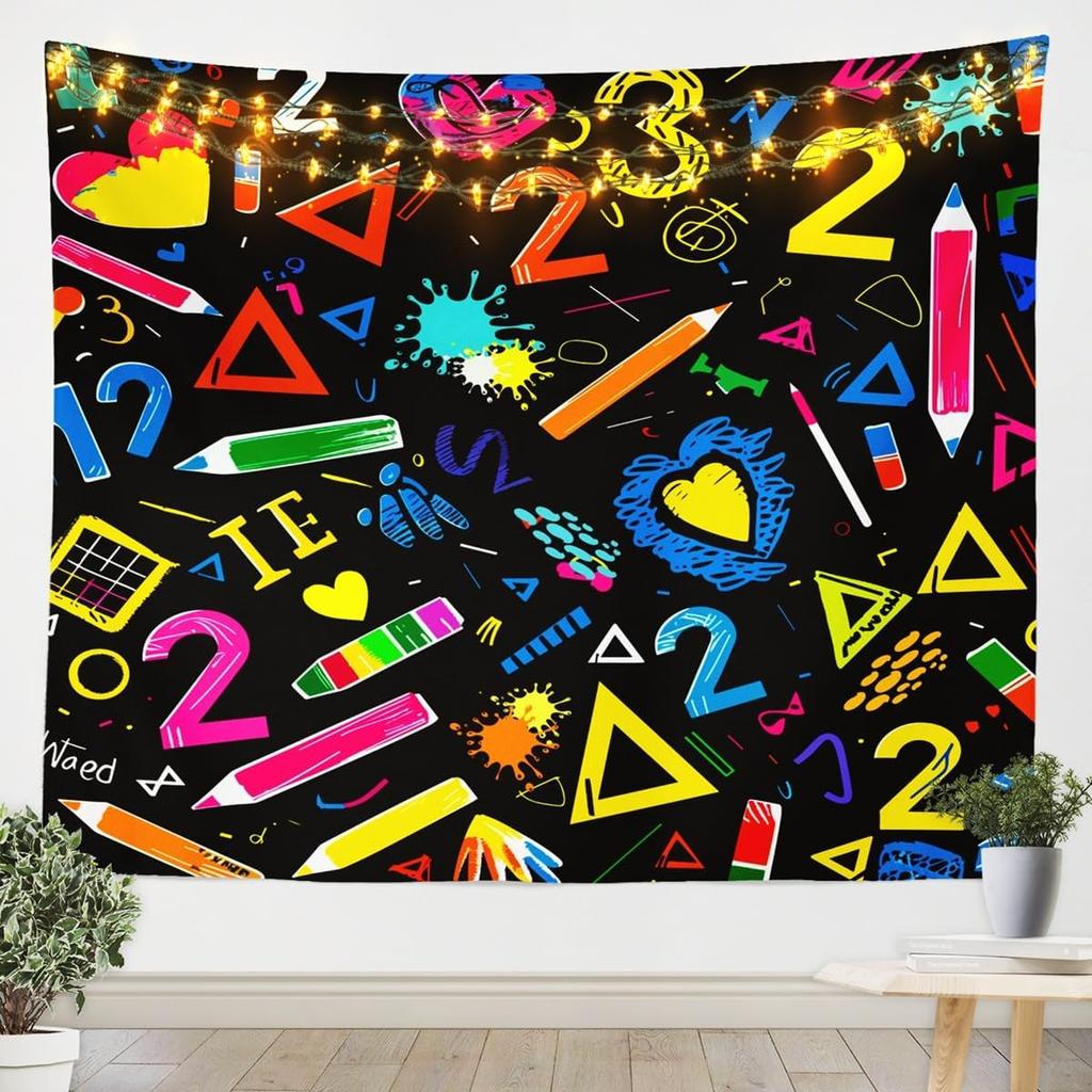 School Supplies Tapestries Drawing Board Paintbrush Wall Hangings Art,Students School Study Tapestry Fine Arts.Themed Wall Art