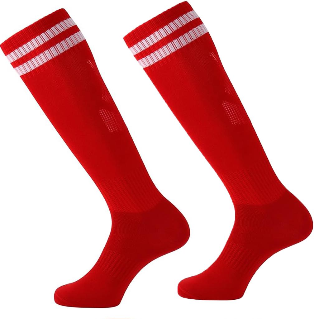 1Pair Soccer Socks Stripe Knee High Softball Baseball Team Sports Socks Breathable Football Socks for Men Women