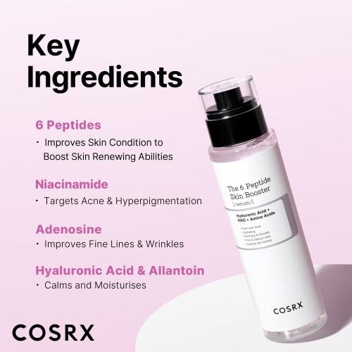 COSRX Peptide Booster Serum Peptide 6 Skin Booster Toner 150mL Peptide Serum Lotion Niacinamide Hyaluronic Acid Adenosine Allantoin Serum Emulsion NMF