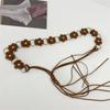 Ethnic Leather Waist Rope Floral Dress Jeans Belt American Women's Belt  Waist Decoration