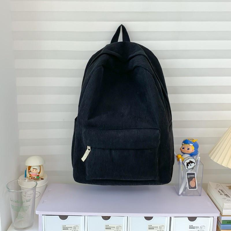 Zaino in Velluto a Coste Stellato Per Ragazze Con Capacità Espansa Per Scuola E Viaggio