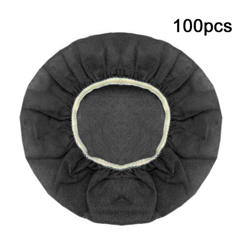 100 Pcs Disposable Headphone Cover Non Woven Hygienic Dustproof Sweatproof Ear Pad Netbar Internet Cafe On-Ear Headsets 1 чёрный