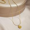 Fashion Letter Necklace Minimalist Clavicle Chain Choker Small Round Pendant Necklaces  Women