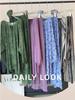 2025 Women's Lyocell-Cotton Pajama Set: Round Neck, Long Sleeve, Thin Pants, Simple Print
