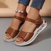 2025 Large Size Women's Shoes Soft Sole 2025 New Wedge Heel Elastic Sandals Beach Shoes