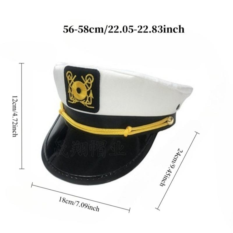 Fashion Embroidered Hat Captain Cap Sailor Cap Cap Adult Hat Navy Hat for Fancy Dress Unisex Polyester Cap for Outdoor Travel Yoga