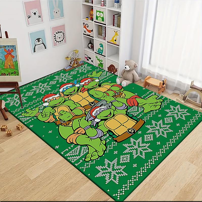 Turtles Christmas Sweaters Carpet Rug Soft Washable Anti Slip Home Living Room Sofa Mats Personalized Christmas Rug
