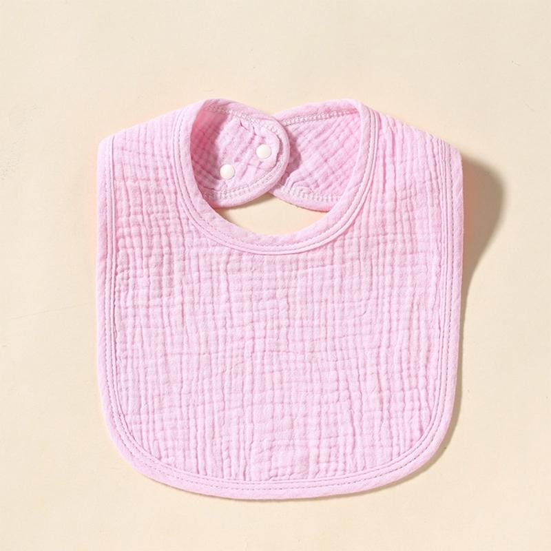 1pc Solid Colour Cotton Gauze Baby Bibs Ruffle Lace Infant Newborn Feeding Burp Cloth Saliva Towel Adjustable Bandana Drool Bibs
