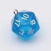 20-Sided Colored Transparent Acrylic Dice Pendant Keychain for DIY Jewelry