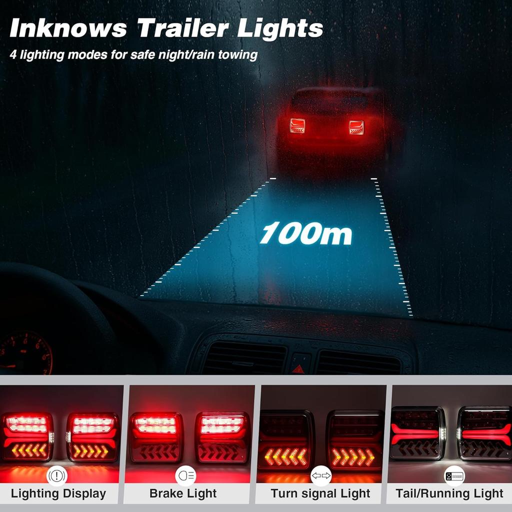 Magnetic Wireless Trailer Lights - Bluetooth LED, IP65 Waterproof, High Brightness for Trailers, Boats, RVs, Trucks
