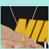 Fashionable 18k Gold Stainless Steel Mini Letter Necklace For Women Trendy Titanium Steel Pendant Necklace