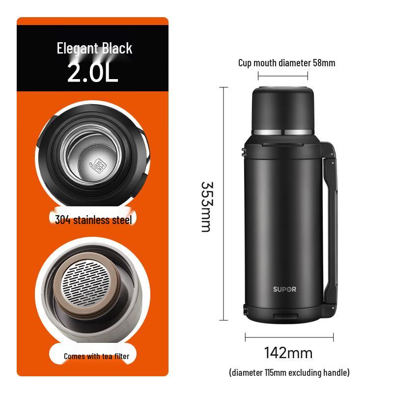 SUPOR 304 Stainless Steel Large Capacity Vacuum Thermos